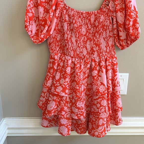 Entro Red and Pink Floral Romper - Picture 3 of 11
